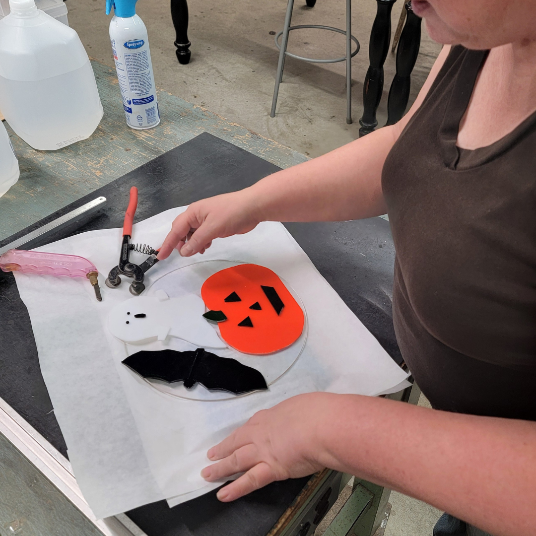 Fused Glass Garden Art (with round metal stand) - May 18