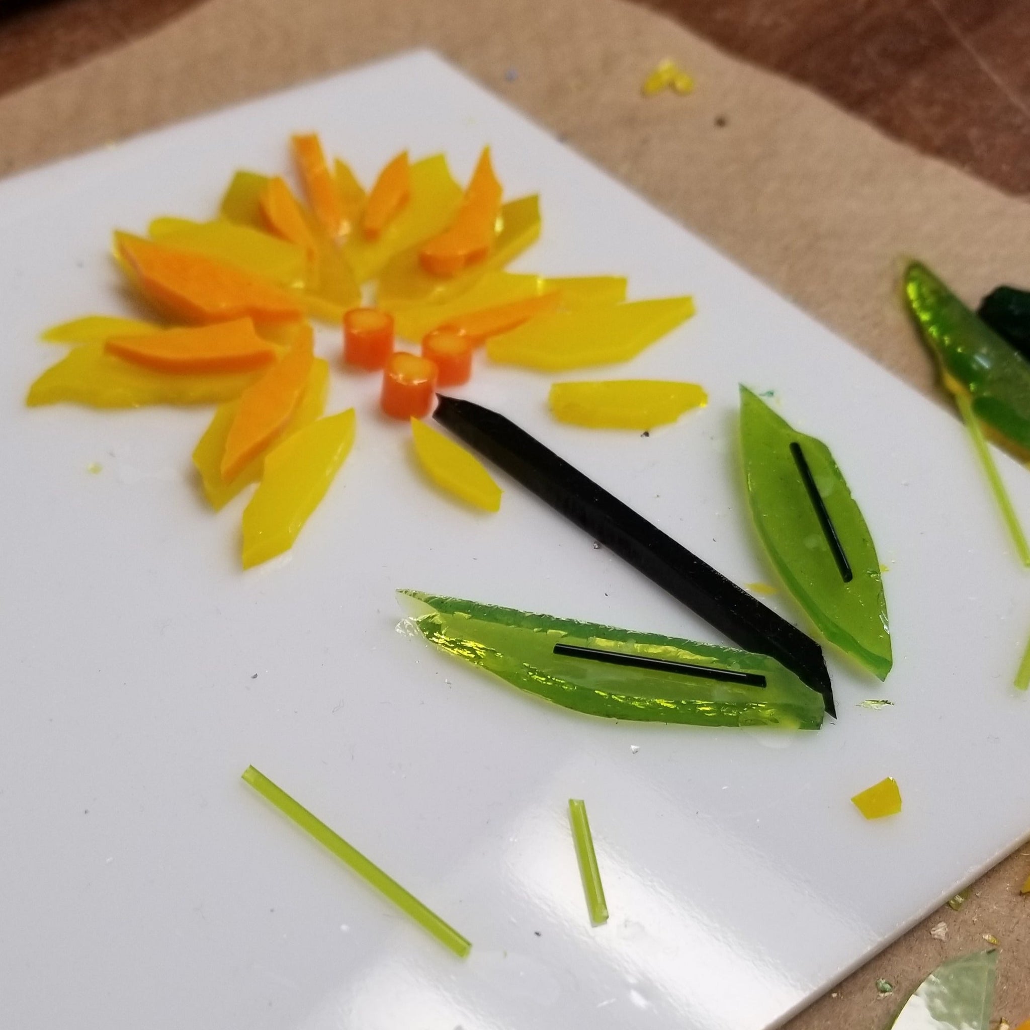Fused Glass Floral Serving Platter - March 9