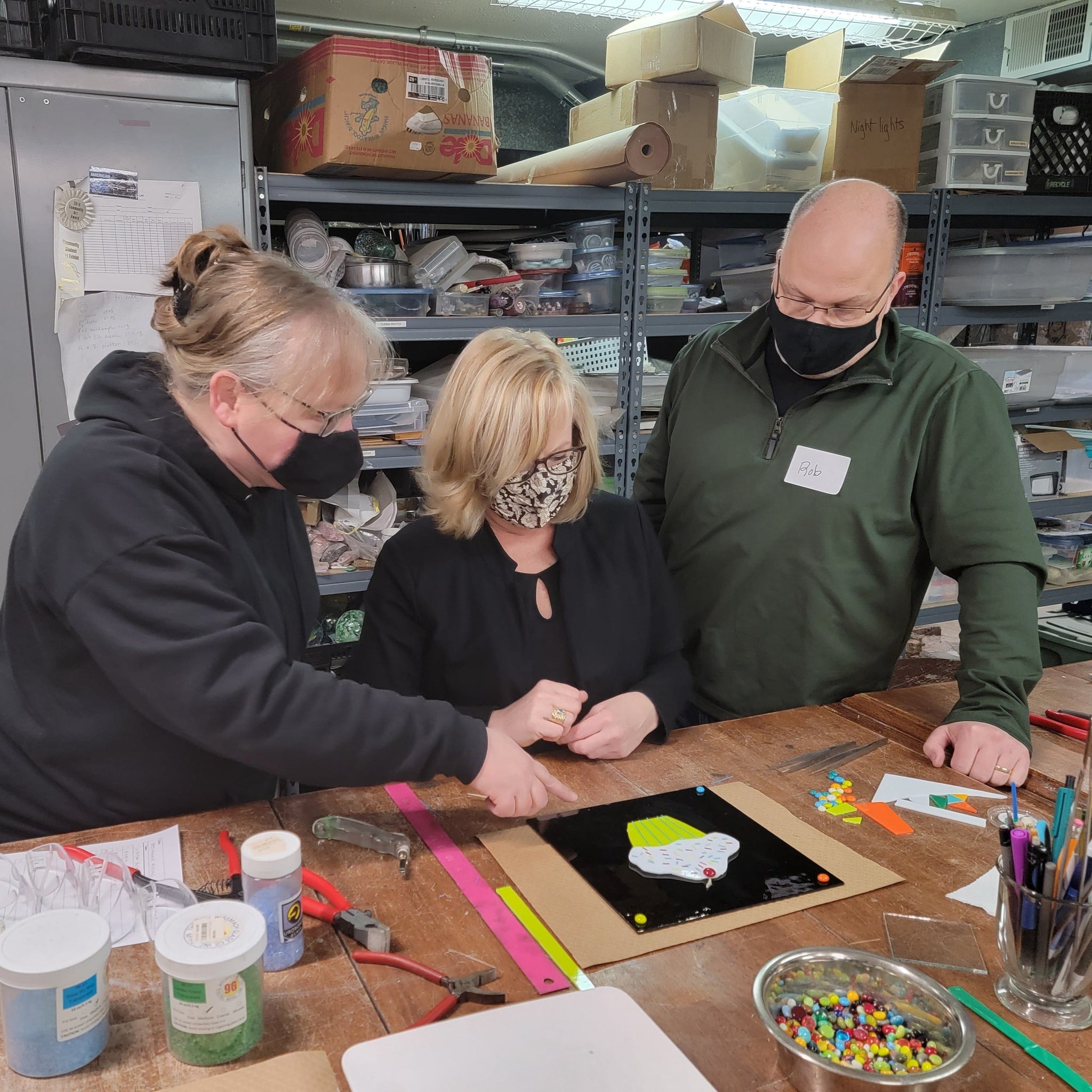 Fused Glass Floral Serving Platter - March 9