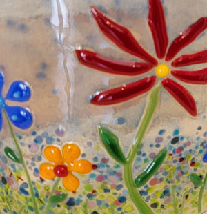 Fused Glass Floral Serving Platter - March 9