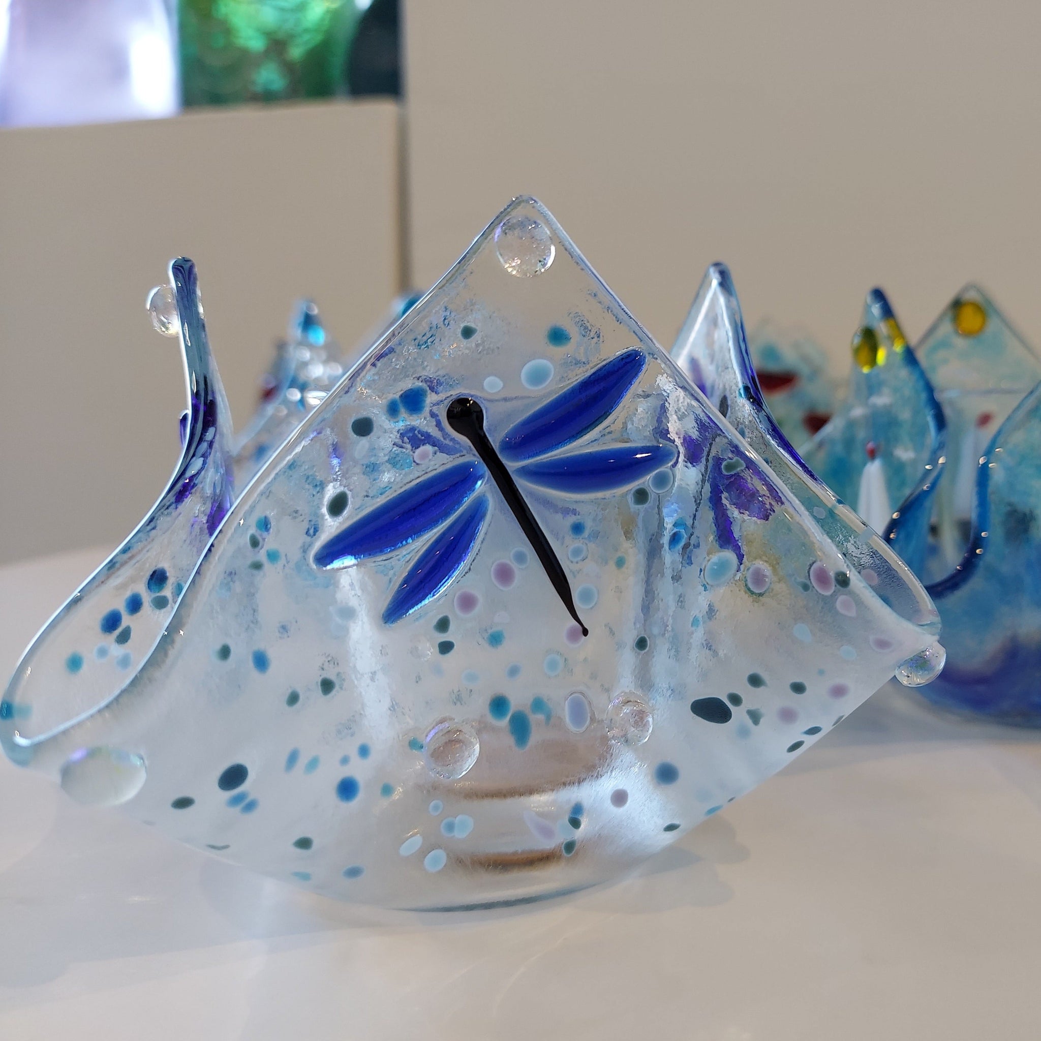 Spring Fused Glass Candle Holder - March 9