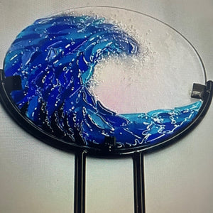 Fused Glass Garden Art (with round metal stand) - March 20