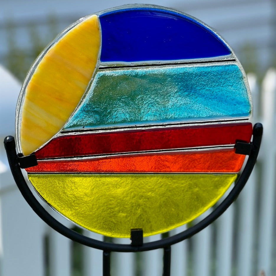 Fused Glass Garden Art (with Metal Stand) - September 16