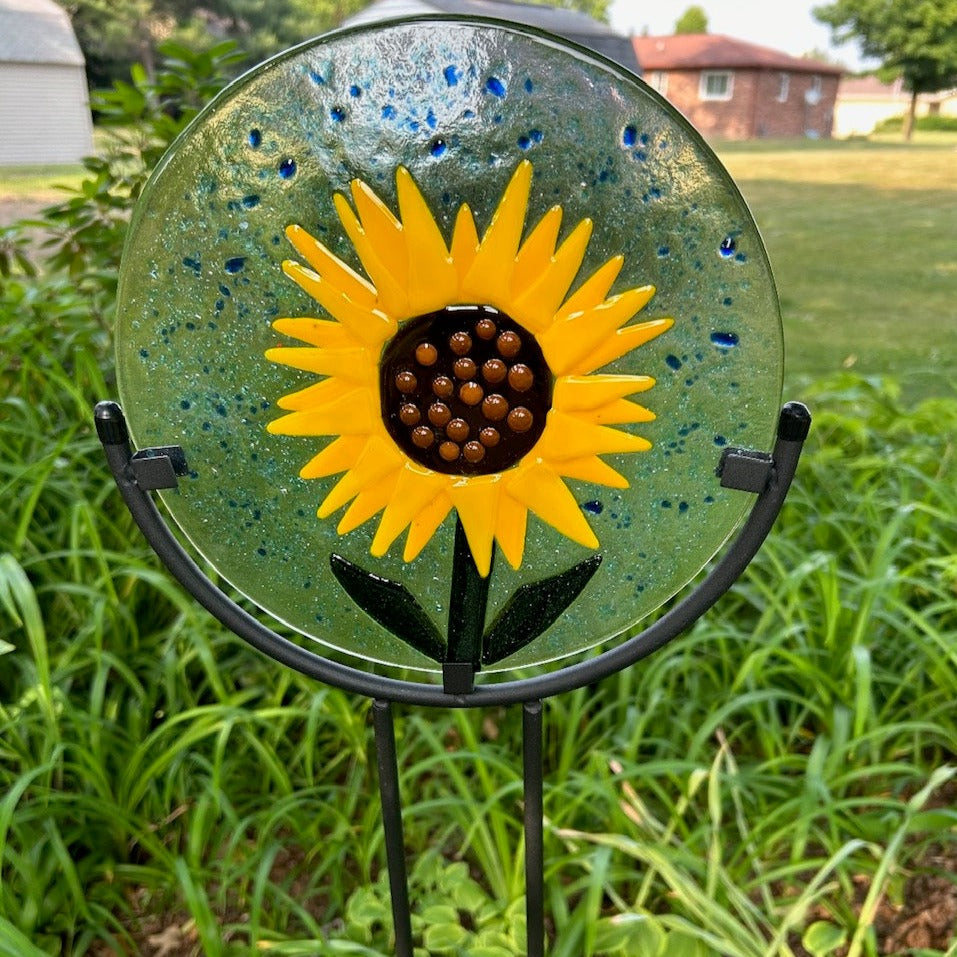 Fused Glass Garden Art (with Metal Stand) - September 16