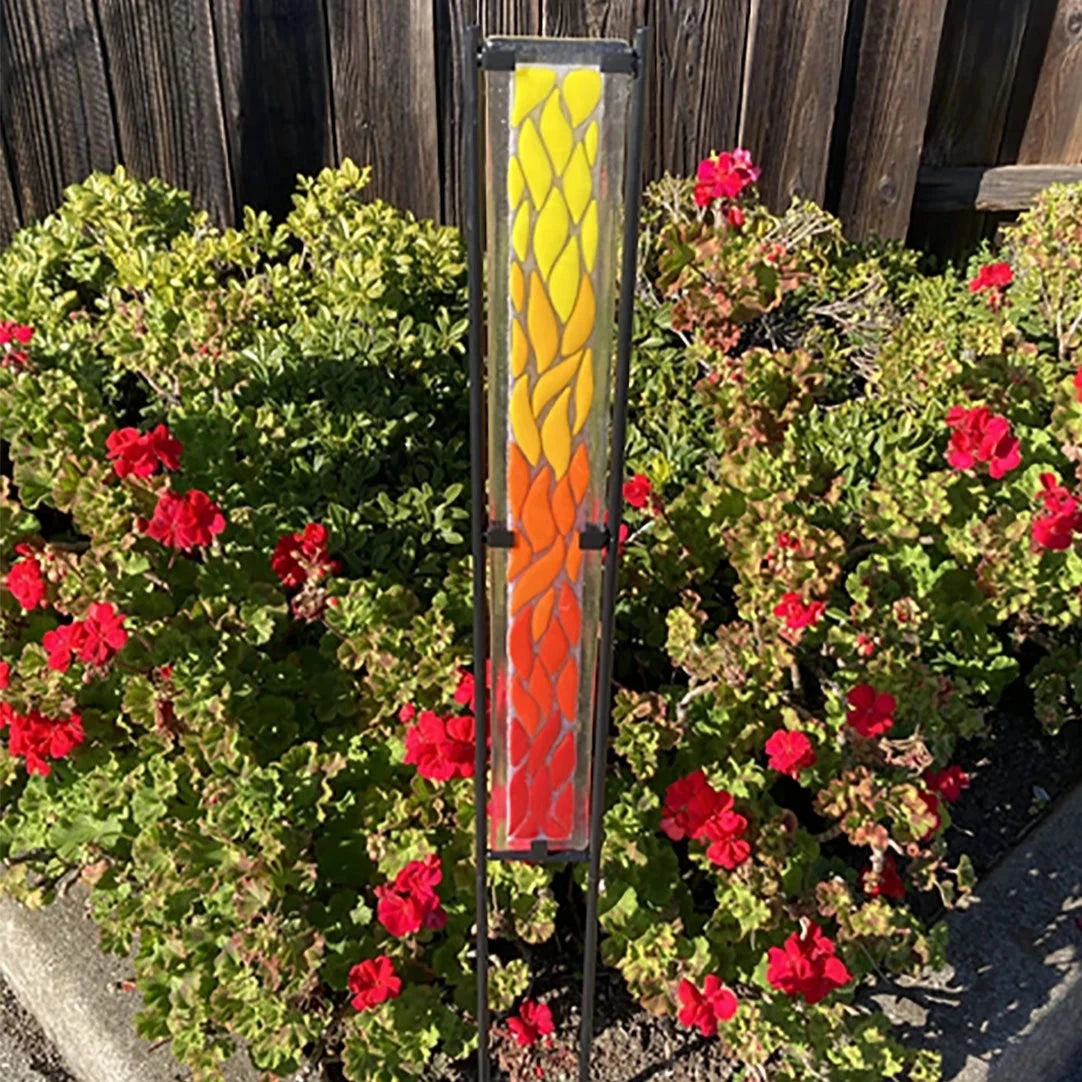 Fused Glass Garden Art - Rectangle (with metal stand) - August 31
