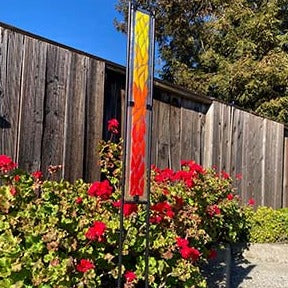 Fused Glass Garden Art - Rectangle (with metal stand) - August 31