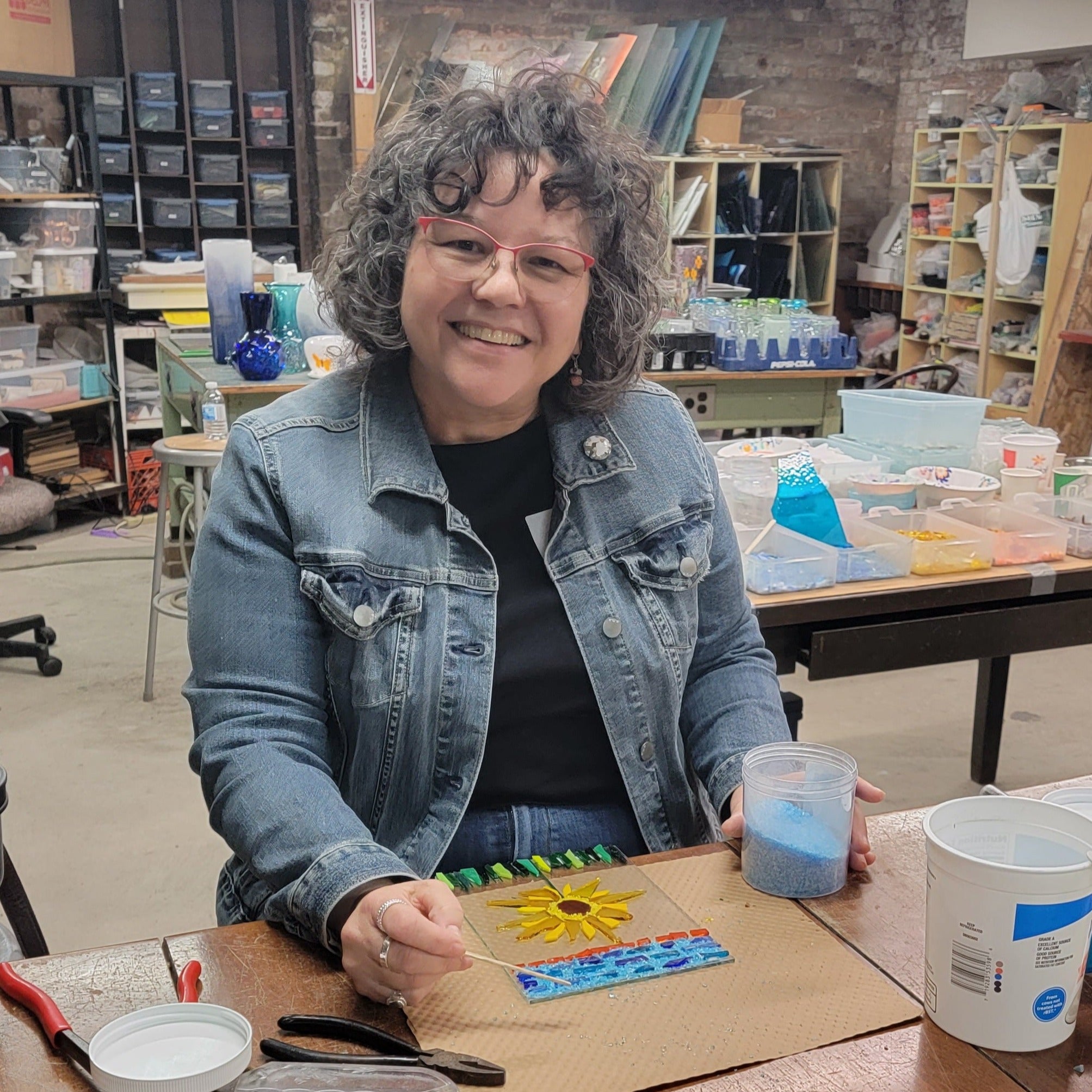 NEW! Floral Fused Glass Platter - Saturday, May 21