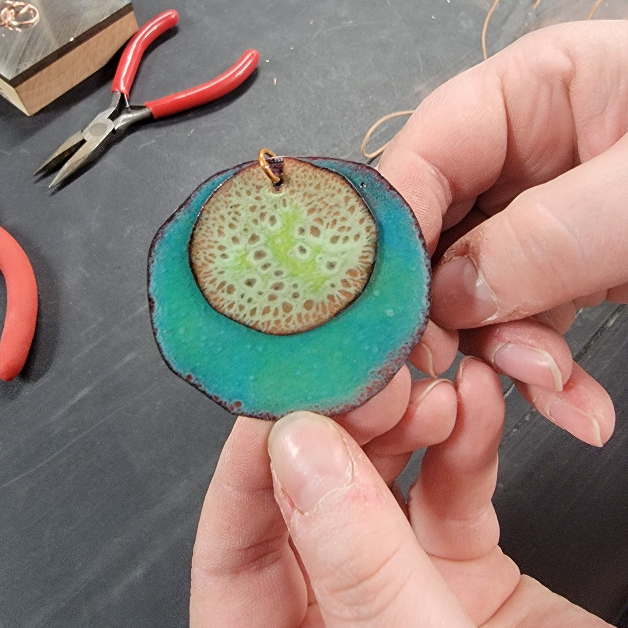 Torch-Fired Enamel Pendants - Wednesday, December 14