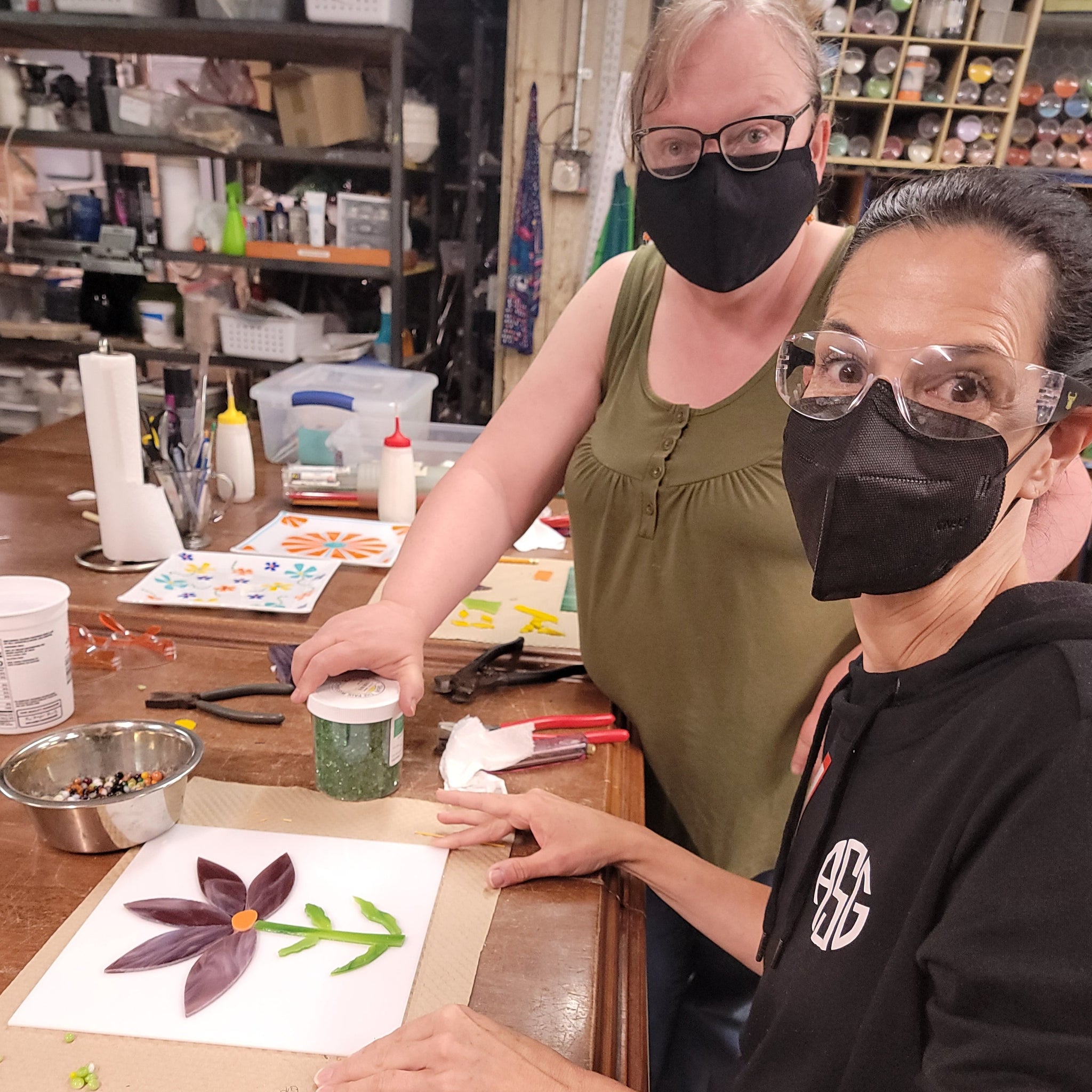 Floral Fused Glass Platter - Saturday, April 22