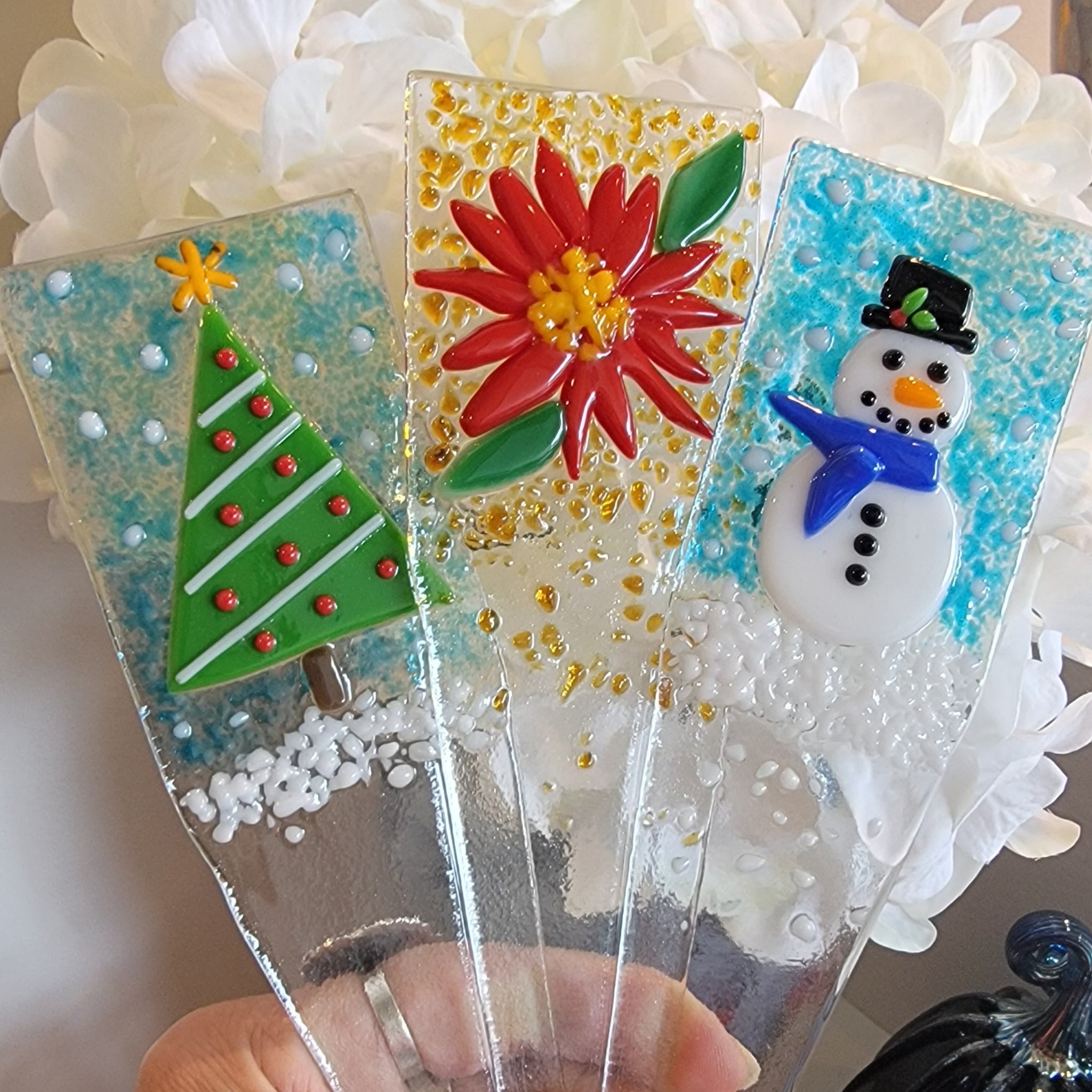 NEW! Fused Glass HOLIDAY Plant Stakes - Thursday, Nov 17