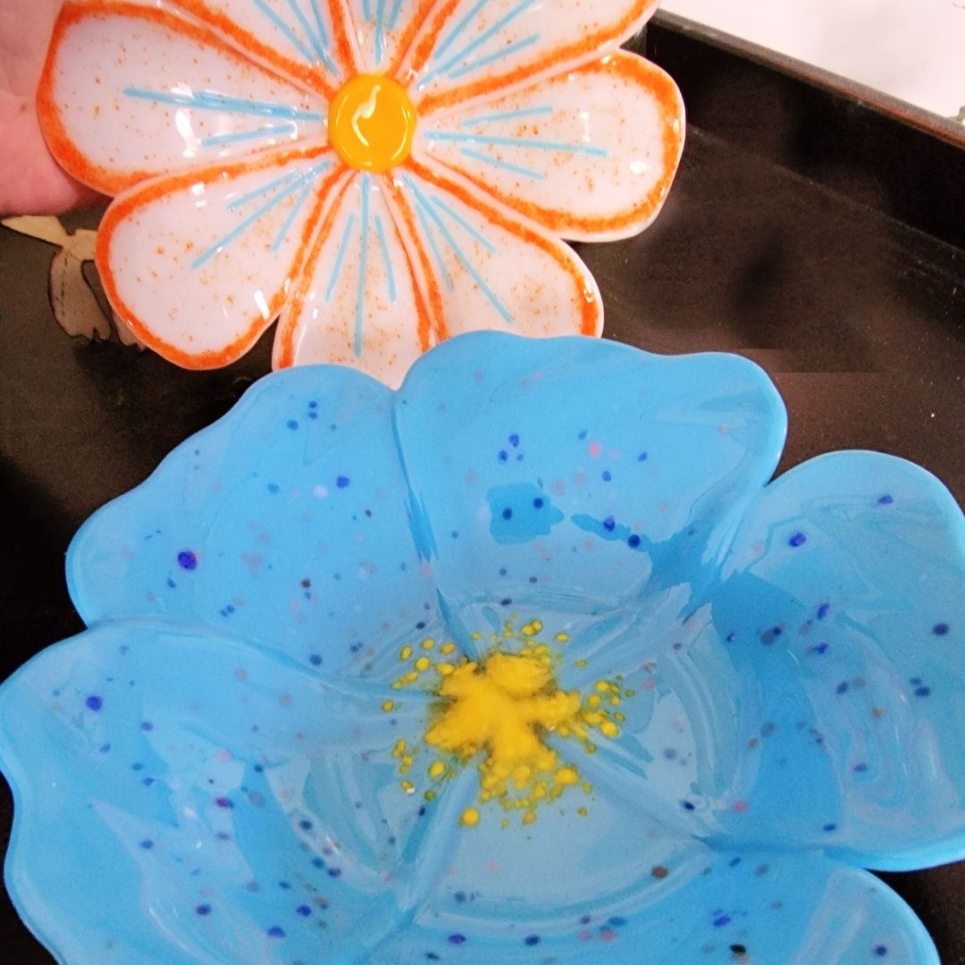Fused Glass Flower Bowls - Saturday, March 18