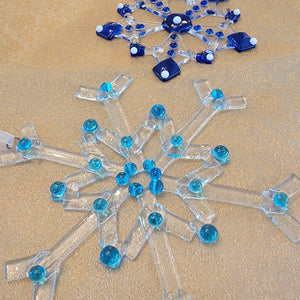 Fused Glass Snowflake Ornaments - December 13