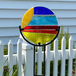 Fused Glass Garden Art (with Metal Stand) - October 4