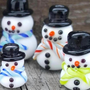 Let it Snow! Flameworked Snowman Beads - December 4