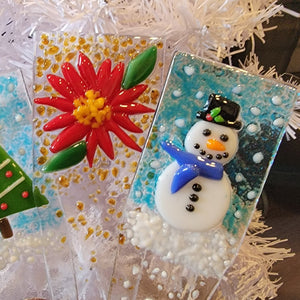 NEW! Fused Glass HOLIDAY Plant Stakes - Thursday, Nov 17